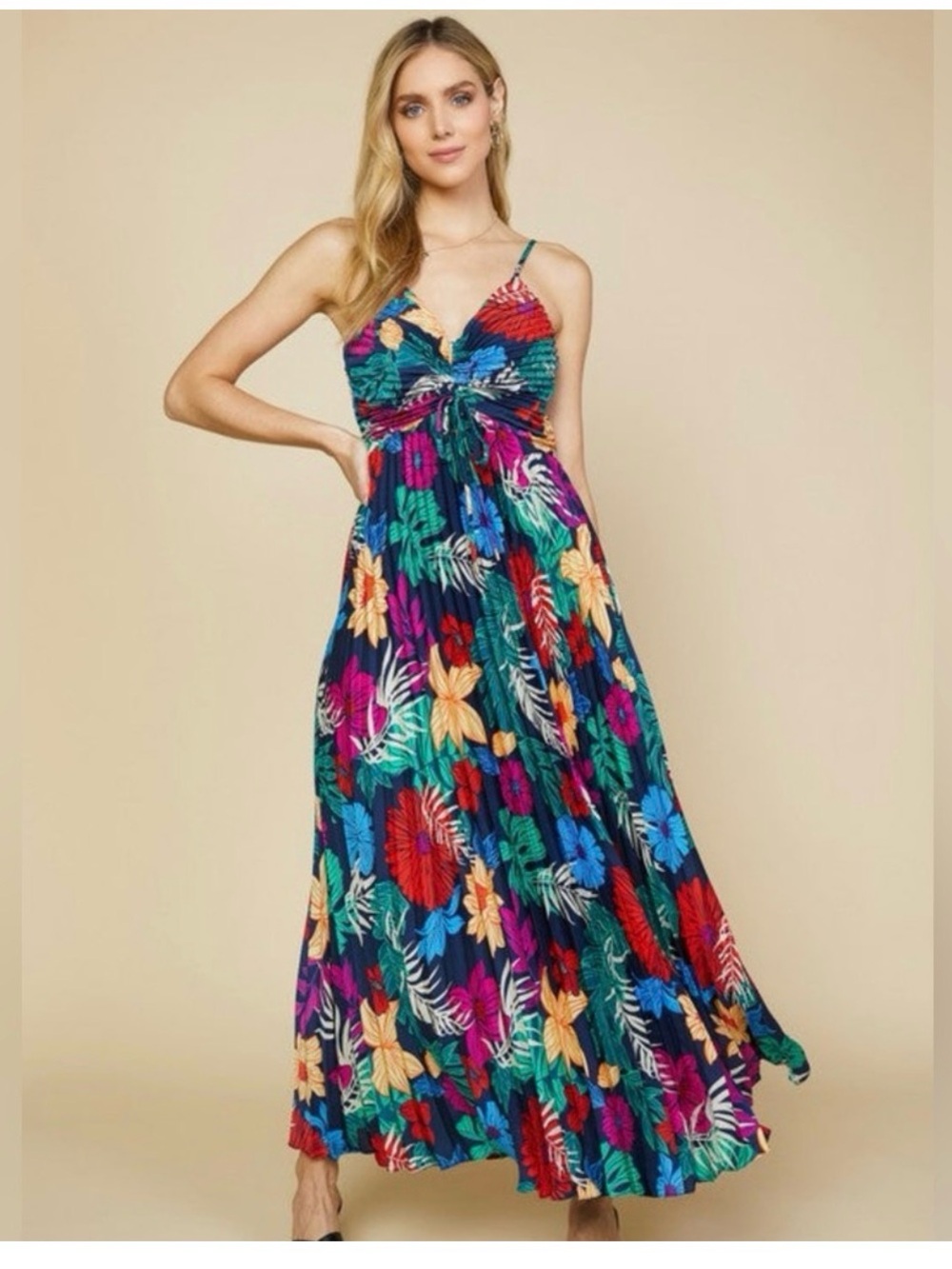 Skies are Blue Tropical Floral Maxi Dress